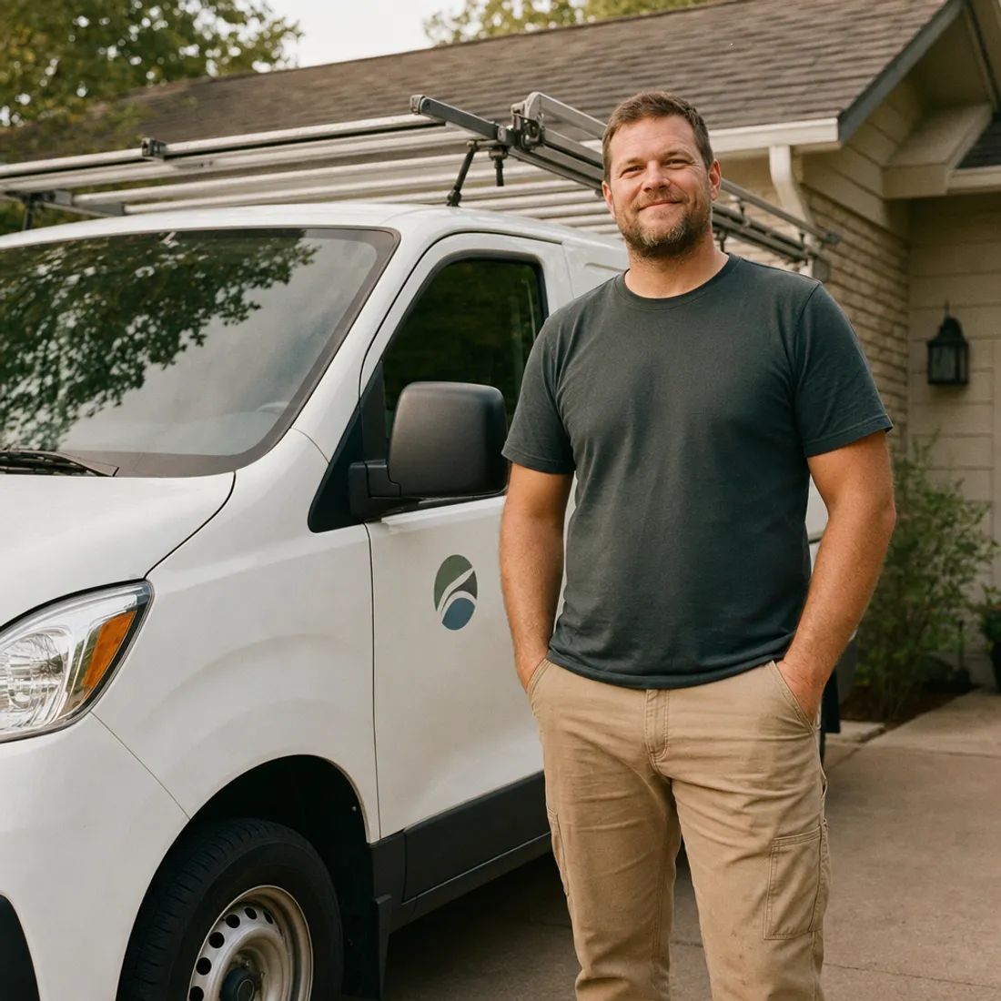 A local home-service owner by their work van